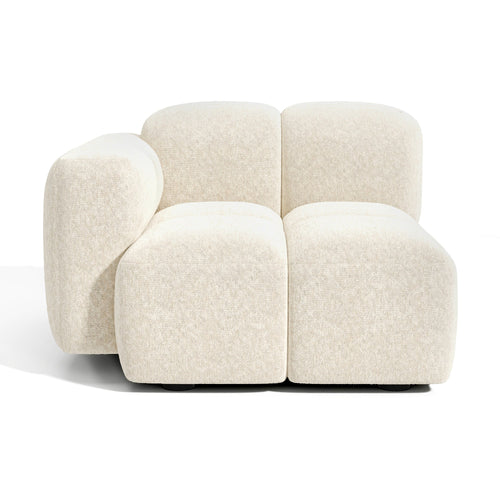 Premium Interiors - Module linkerhoek MOSS - fluweel met structuur beige 90cm