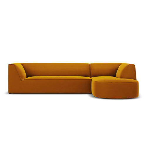 Cosmopolitan Design - Modulaire hoekbank rechts Siena 4-zits, flueel geel - 180x273x69cm