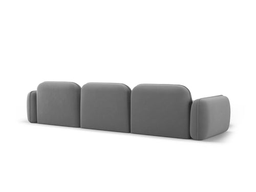 Cosmopolitan Design Modulaire hoekbank links Sydney 4-zits, flueel, lichtgrijs - 165x320x70cm