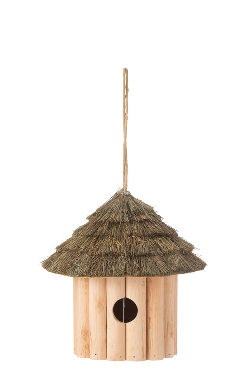 J-Line vogelhuisje Hangend - hout - naturel
