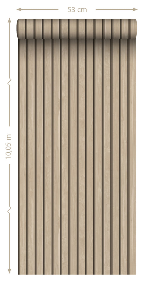 ESTAhome behang houten wandpanelen 3d beige - 53 cm x 10.05 m - 139607 - vtwonen shop