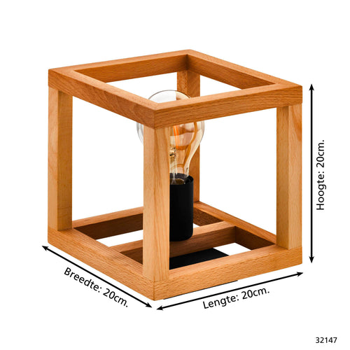 EGLO tafellamp Blackcrown 1 - e27 - 20 cm - zwart/bruin - vtwonen shop