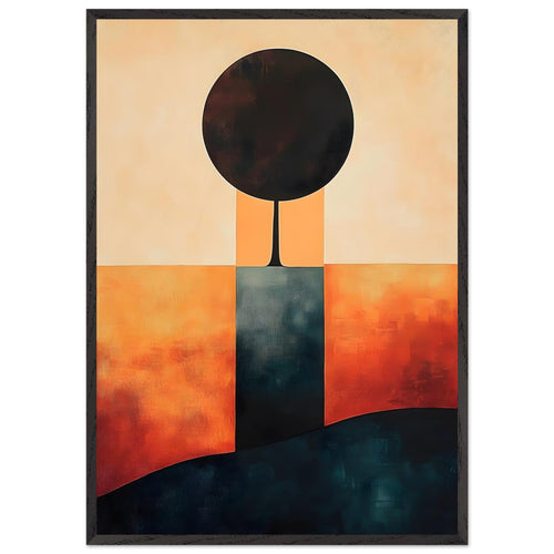 Artfulprints Poster met Lijst Boho – Graphic dusk   - 70x100 cm - Oranje