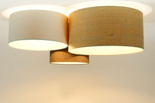 bpskoncept plafondlamp Trivo - crème stof - jute - Ø 50 cm