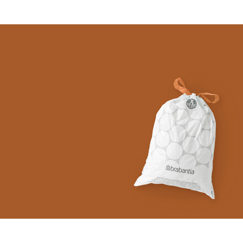 Brabantia PerfectFit Afvalzak, code X, 10-12 liter, 200 stuks, set van 10 rollen - White