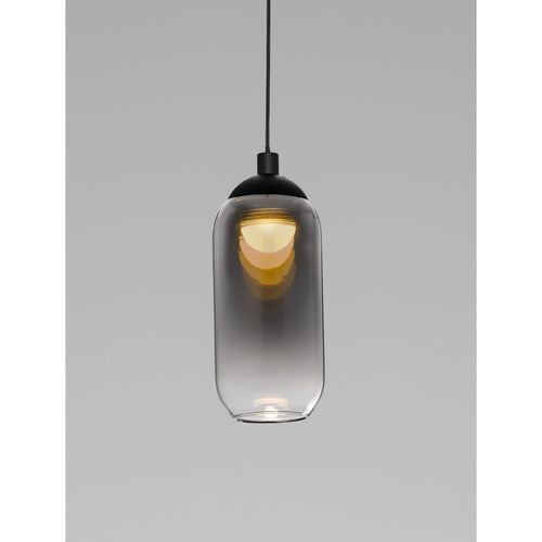 Nova Luce KITA Hoge, slanke hanglamp voor aan het plafond, rookgrijs/zandzwart, LED, 6W, 457lm, 3000K