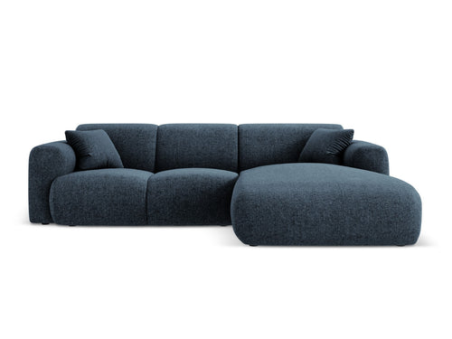 Cosmopolitan Design rechter hoekbank Nolio 4-zits, chenille, koningsblauw - 170x260x72cm