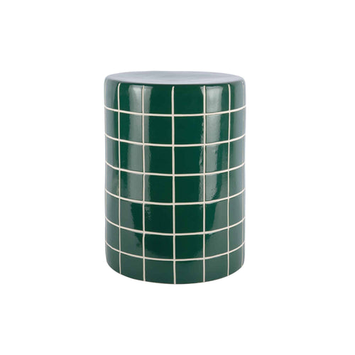 Leitmotiv bijzettafel Retro Tiles High - groen - Ø33cm