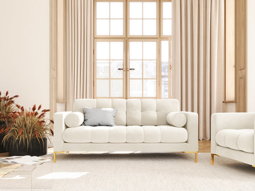 Cosmopolitan Design Bank Bali 2-zits, flueel, lichtbeige - 96x152x75cm