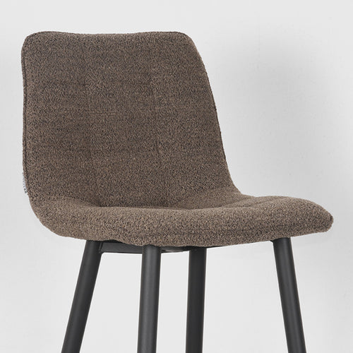 LABEL51 Barkruk Jelt - Bruin Bouclé - Zithoogte 78cm - Set van 2