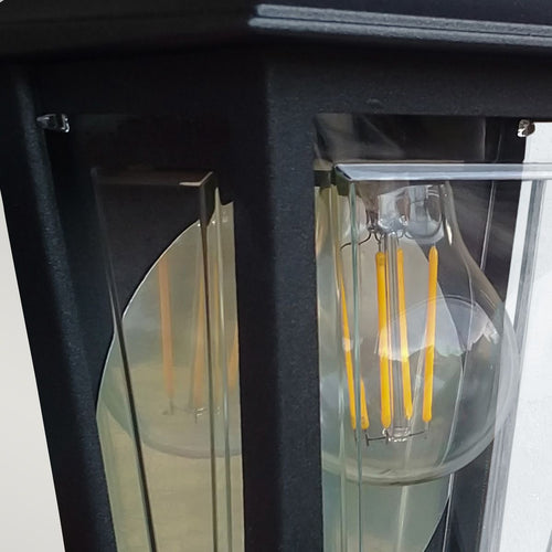 1-flammige, halbe Außenwandlaterne, schwarz, IP44