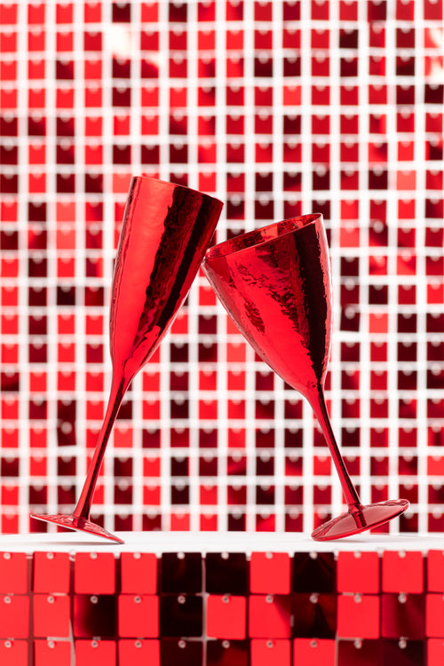 J-Line champagneglas Spiegel - glas - rood - vtwonen shop