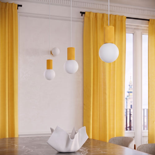 Sollux Lighting Hanglamp HALO 1 geel - 12x12x120cm