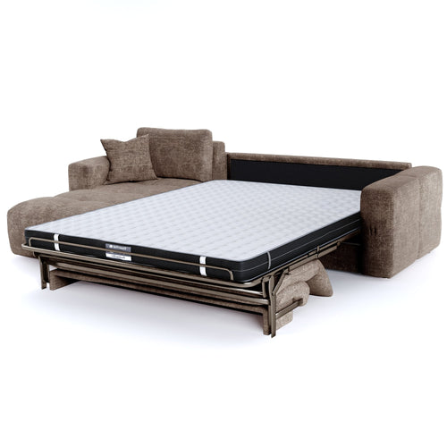 Premium Interiors - Linkerhoekbank met snelle uitklapfunctie VIBE - gewaafeld fluweel mol 286cm