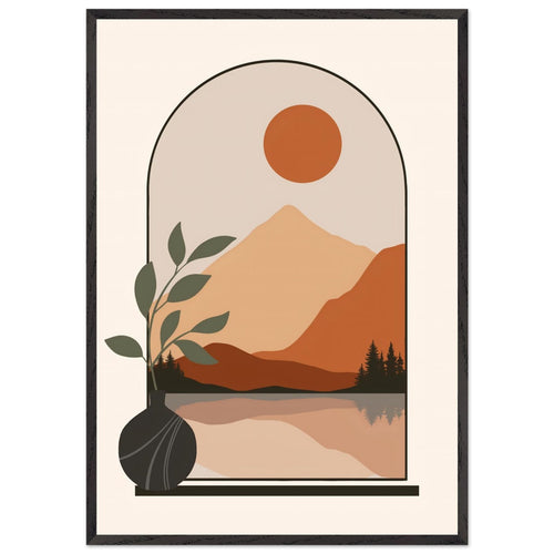 Artfulprints Poster met Lijst Boho – Arched landscape   - 70x100 cm - Meerkleurig