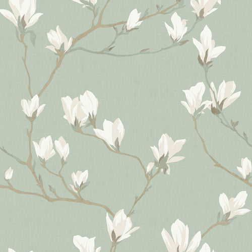 Laura Ashley Vliesbehang - Magnolia Grove Pale Eau de Nil