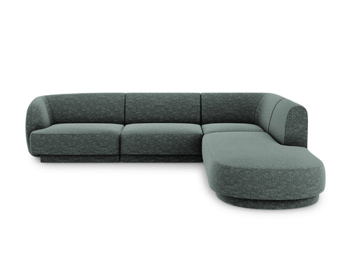 Micadoni rechter hoekbank Miley 6-zits, chenille, olie - 248x255x70cm