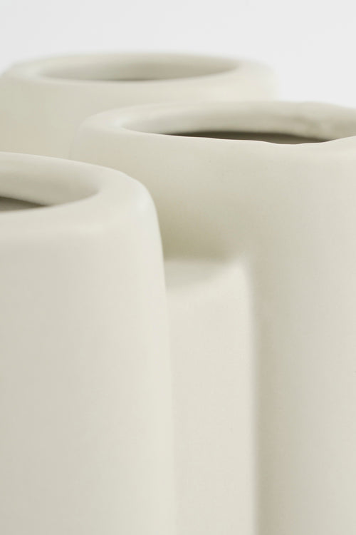 Mica Decorations Minda Tulpenvaas - H34 x Ø28 cm - Keramiek - Taupe