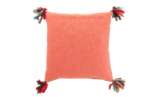 J-Line kussen Chindi Kwast  - katoen/polyester - roze