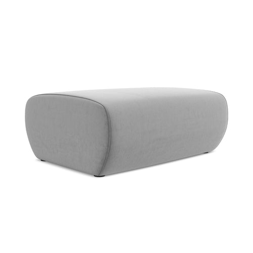 LaMiaSofa Poef Perugia - velours - grijs - 102x62x40
