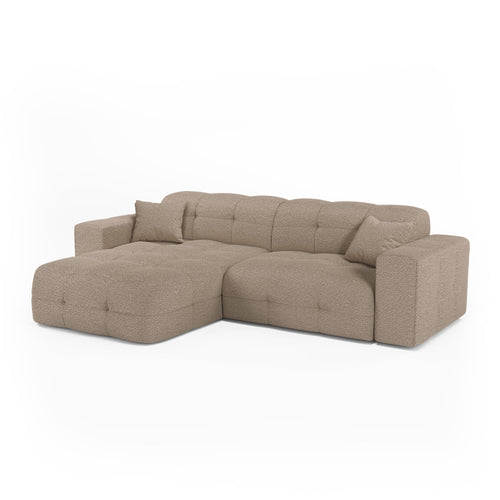 Premium Interiors - Hoekbank links COCOON - bouclé-stof mol 230cm
