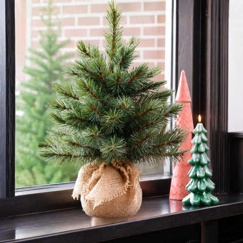Triumph Tree Forest Frosted Kunstkerstboom H90 x D61 cm - Kunstboom in Jute Zak - Kunst Kerstboom voor Binnen - 106 Tips - Groen