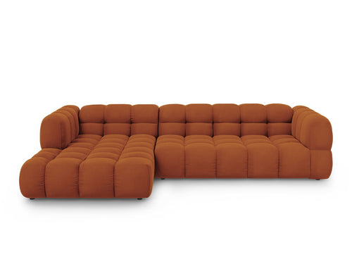Cosmopolitan Design Modulaire hoekbank links Sky 4-zits, flueel, terracotta - 162x300x70cm