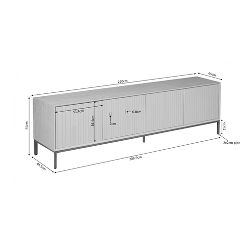 Starfurn  tv meubel Madison - bruin - 45x210x55cm