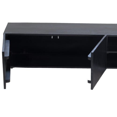 Giga Meubel Zwevend Tv-Meubel Roman - Zwart Mangohout - 200x40x35cm - vtwonen shop