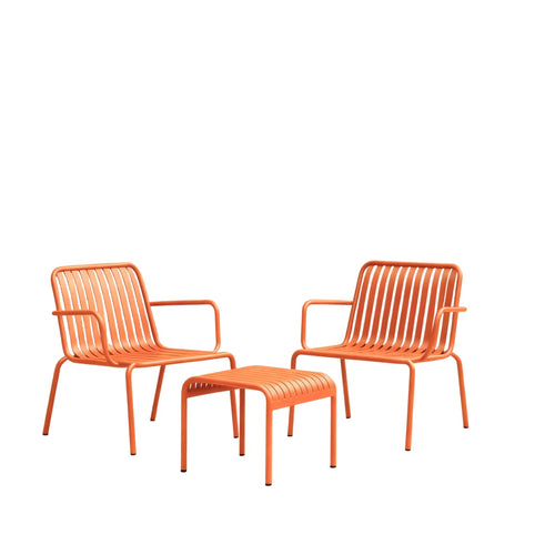 Tikamoon 2-zits tuinsets van oranje metaal - Oranje