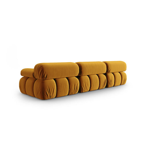 Cosmopolitan Design - Modulaire bank Cortina 3-zits, flueel geel - 94x282x70cm