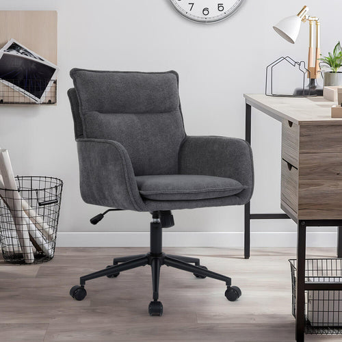 HOME DELUXE bureaustoel CORA geweven stof antraciet - in hoogte verstelbaar