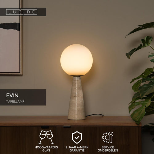 Lucide tafellamp EVIN - 1xE27 - Opaal