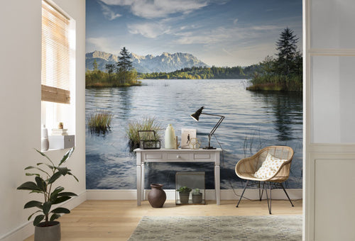 Sanders & Sanders fotobehang landschap met water blauw en groen - 450 x 280 cm - 612605