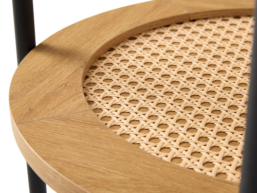 Rebellenclub Bijzettafel Berley - ¿50 cm - Eiken met Rattan - vtwonen shop