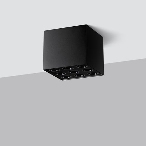Sollux Lighting Plafondlamp OZZY zwart LED - 9,5x9,5x8,3cm