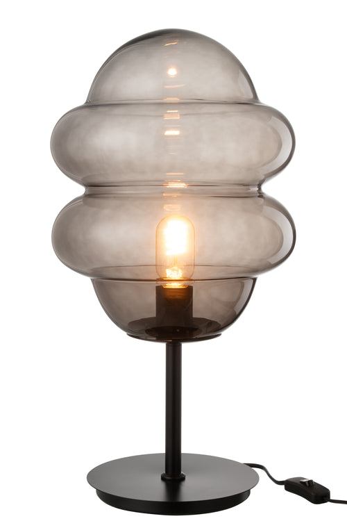 J-Line tafellamp Honinglepel - glas - grijs