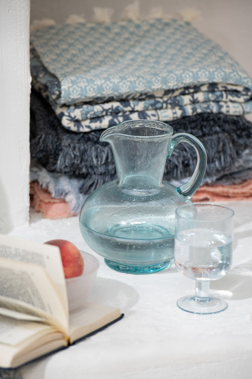 J-Line karaf Bol - glas - transparant/lichtblauw - vtwonen shop