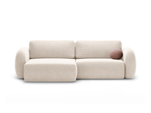 Cosmopolitan Design Omkeerbare converteerbare hoekbank met opbergdoos Tonale 4-zits, chenille lichtbeige - 149x262x88cm