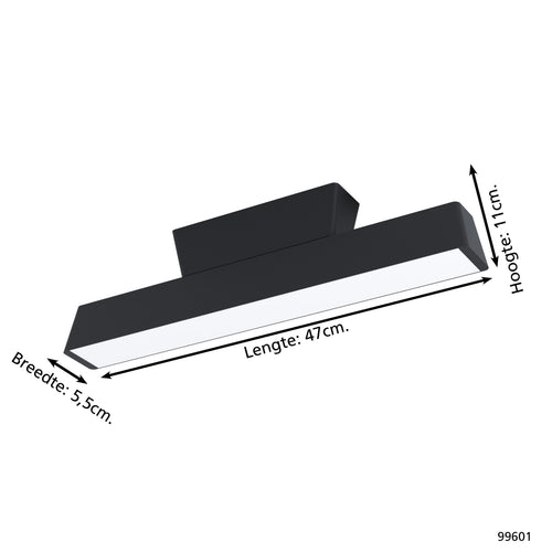 EGLO connect.z plafondlamp Simolaris-Z - 47 cm - zwart - rgb 