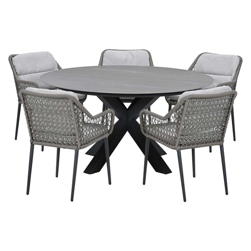 Garden Impressions Tuinset Pemba 6-delig - Duuk tuintafel Ø150 cm