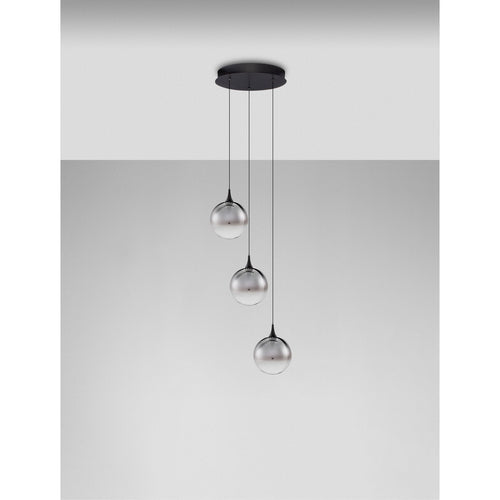Nova Luce ORENDA Hanglamp met clusterdesign, rookkleurig, matzwart, Triac dimbare LED 15W 675lm 3000K