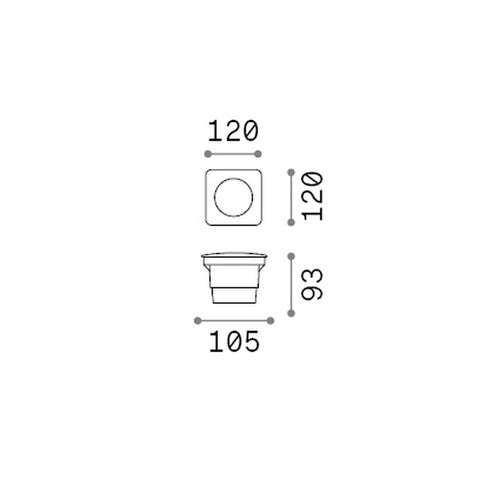 Ideal Lux WAY Vierkante inbouwgrondlamp voor buiten, zwart, 1x GX53 IP67