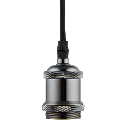 Lighto | Pendel Zwart Titanium | Inclusief Lichtbron Helder | Vintage | 1.5m Snoer | Met Plafondkap - vtwonen shop