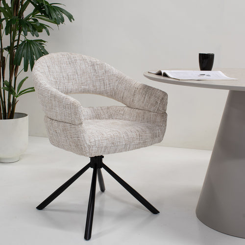 DÉJA Living Eetkamerstoel Zoë - Greige - Draaibaar - Set van 2 - vtwonen shop