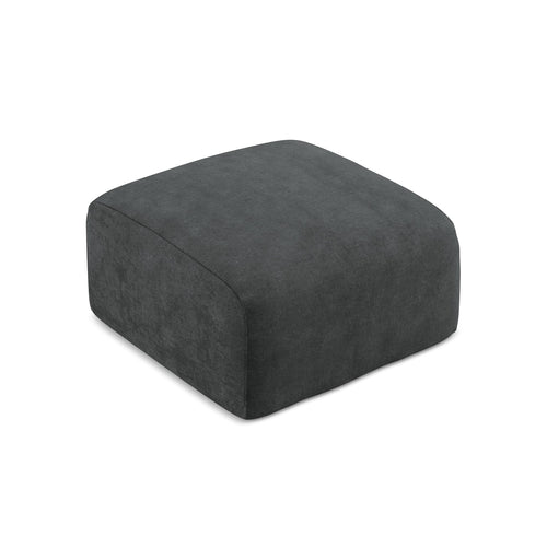 LaMiaSofa Poef Savona - chenille stof - donkergrijs - 65x65x40