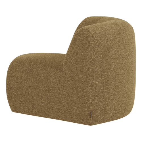 WOOOD hoekelement rond Mojo Base - Bouclé - Geel/Bruin Melange - 74x110x110