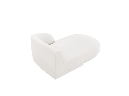 Micadoni rechter chaise longue Miley 2-zits, boucle wit - 156x90x70cm