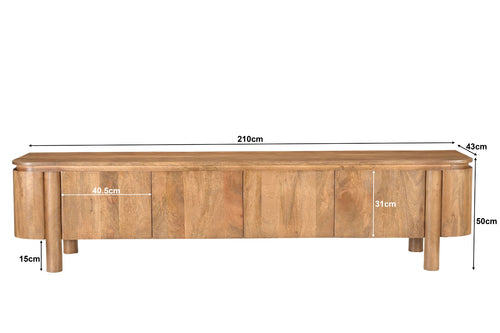 Livingfurn tv-meubel Salano - 210 cm - bruin