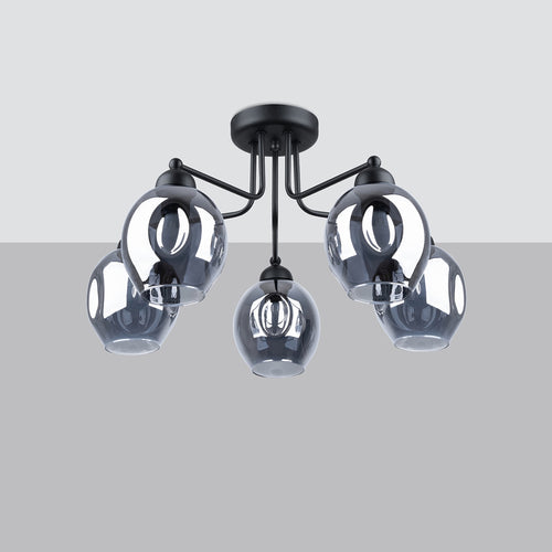 Sollux Lighting Kroonluchter FILLAN 5 zwart - 59x59x36cm